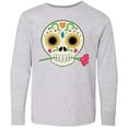thumbnail image 3 of Inktastic Día de los Muertos Skull with Flower Long Sleeve Youth T-Shirt, 3 of 5