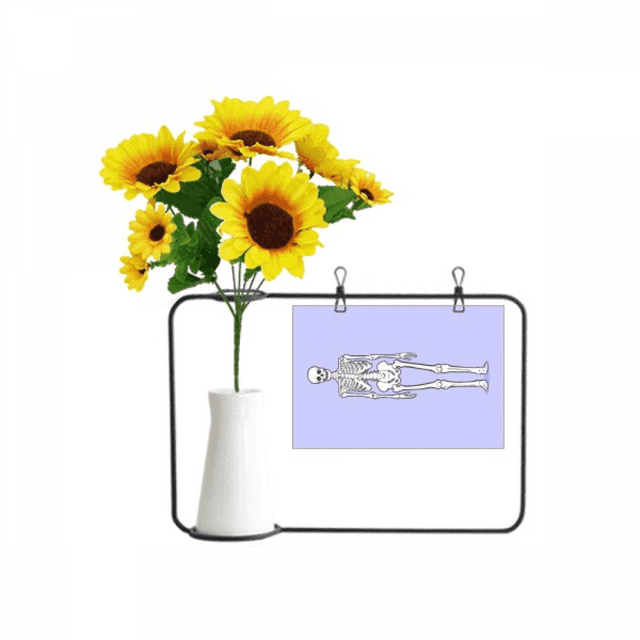 La estructura de los huesos del cuerpo humano Tarjeta de bendición de jarrón de girasol artificial
