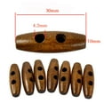 thumbnail image 3 of 50Pcs Coffee Colored Wooden Oval Sewn Buttons Button, 1 * 50 Buttons Buttons, Brown, 3 of 3