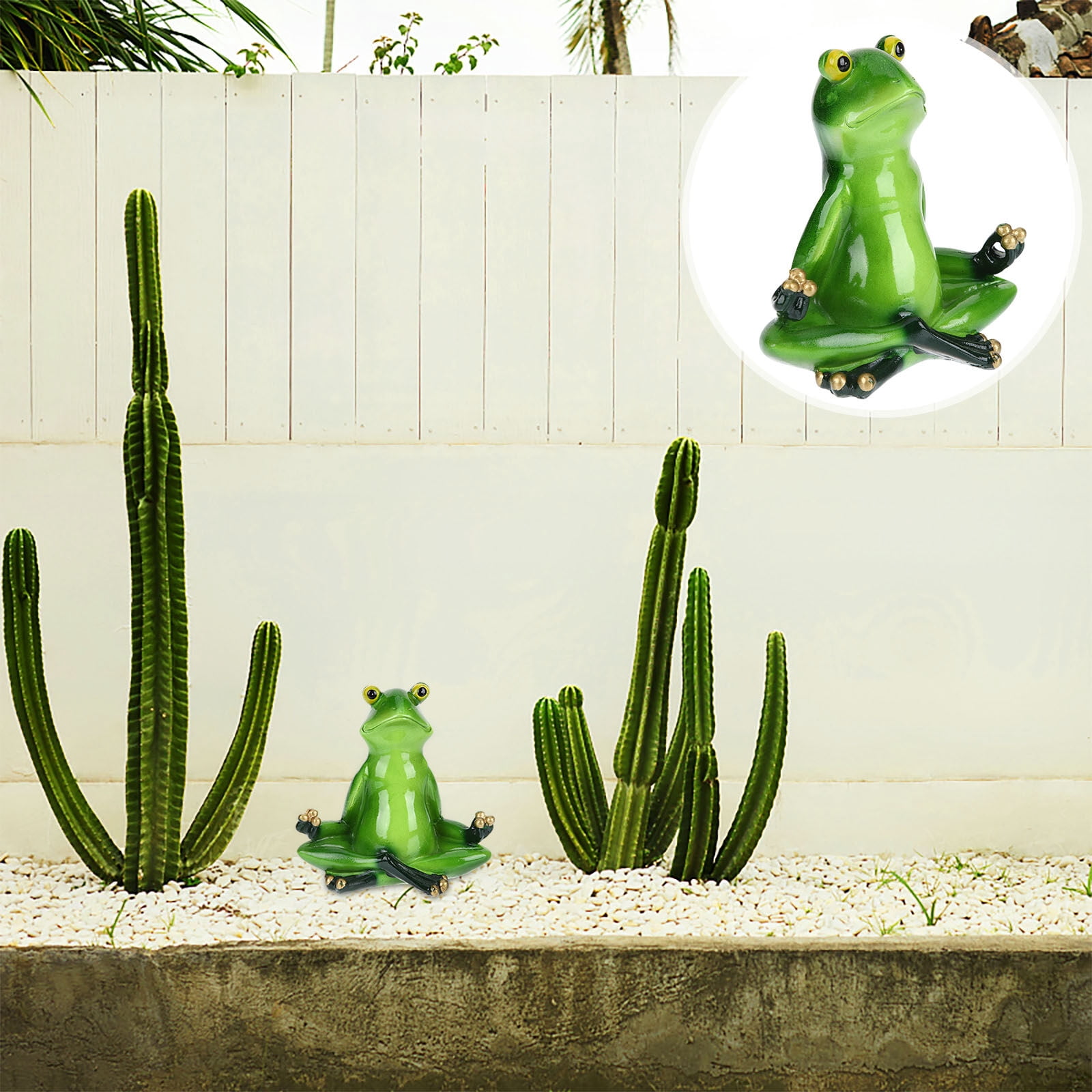 LITINKIMI Funny Animal Yoga Sculpture Green Resin Figurine for Home Office 3Pcs