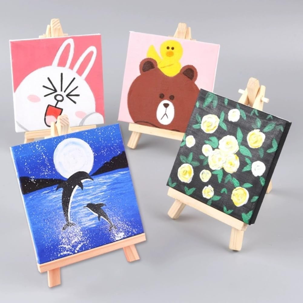 12 Pack 9 Inch Wood Easels, Easel Stand for Painting Canvases, Tripod, Kids Student Tabletop Easels Painting, Art Craft Artist Adults Students