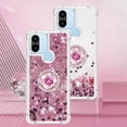 thumbnail image 7 of Glitter Clear Sparkly Bling Case for Xiaomi Redmi A1, Rugged Shockproof Flowing Liquid Floating Cover for Women with Ring Holder Phone Case for Xiaomi Redmi A1  Rose Gold, 7 of 7