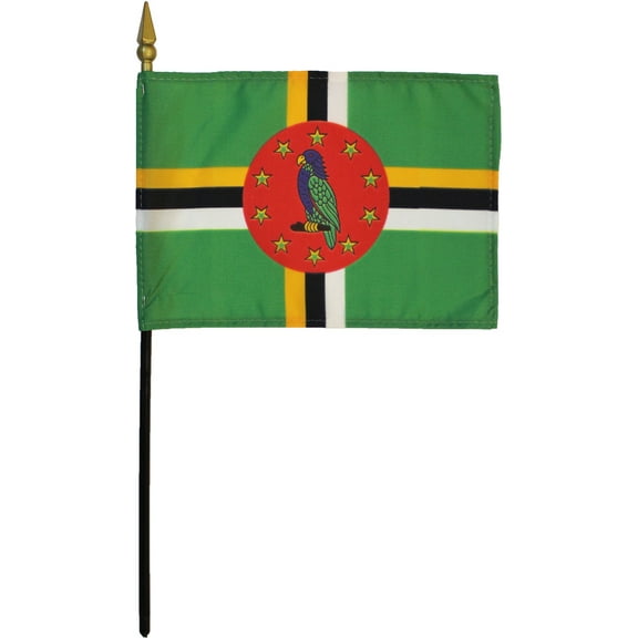 Dominica - 4"X6" Stick Flag