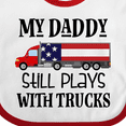 thumbnail image 4 of Inktastic Daddy Plays with Trucks Boys or Girls Baby Bib, 4 of 4