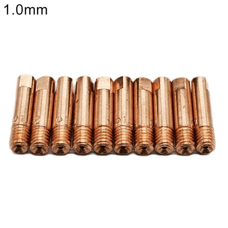 

fanshao 10Pcs Red Copper 15AK MIG Welding Torch M6 0.6/0.8/1.0/1.2mm Contact Tip Nozzle