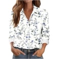 thumbnail image 2 of Xuyuer Button Down Shirts for Women Dressy Floral Printed Long Sleeve Blouse Business Casual Work Tops, 2 of 6