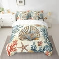 thumbnail image 2 of Erosebridal Vintage Seashell Bedding Twin Size, Ocean Starfish Bedding Sets Twin Size, Coral Bed Set, Breathable Bedroom Decorative, 7-Piece, 2 of 6