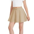 thumbnail image 2 of Fonma Mini Skirt for Girl High Waisted A Line Flare Pleated Athletic Tennis Skater Skirts School Kids Uniform 3-13 Years Khaki, 2 of 4