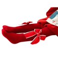 thumbnail image 3 of Infant Christmas Ribbed Pantyhose Girls Stretch Mid-Rise Tights with Bows, 3 of 6