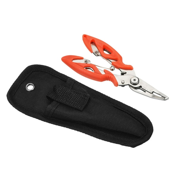 Uxcell Fishing Pliers, Stainless Steel Multifunction Fishing Tool with  Sheath, Orange 