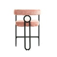 thumbnail image 4 of Pink Chenille Bar Stools Of 1. Modern Design With Padded Back, Thick Cushion & Metal Legs For Pub, Club, Kitchen 1 Stools. With Comfy ,, 4 of 6