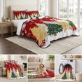 thumbnail image 6 of Quilts King Size Bedding Set, Christmas Lightweight Quilted Comforter, Red Xmas Trees Pine Needle Snowflake Soft Reversible Bedspread Coverlet with Pillow Covers for All Season, 96" x 106", 6 of 9