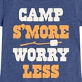thumbnail image 3 of Instant Message - Camp Smore Worry Less - Toddler And Youth Girls Short Sleeve Graphic T-Shirt, 3 of 6