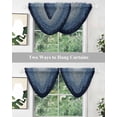 thumbnail image 5 of Waterfall Valances for Windows, Blue Grey Ombre Geometric Kitchen Sheer Valance Curtains, Modern Abstract Art Rod Pocket Elegant Swag Valances for Living Room Bedroom, 47.2"x38.5", 2 Panel, 5 of 8