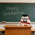 thumbnail image 4 of Cute Graduation Egg Plush Toy, Soft Stuffed Animal with Doctoral Cap & Glasses, Graduation Gift for High School & College Grads, Graduation Season Plush Keepsake for Students, 4 of 5