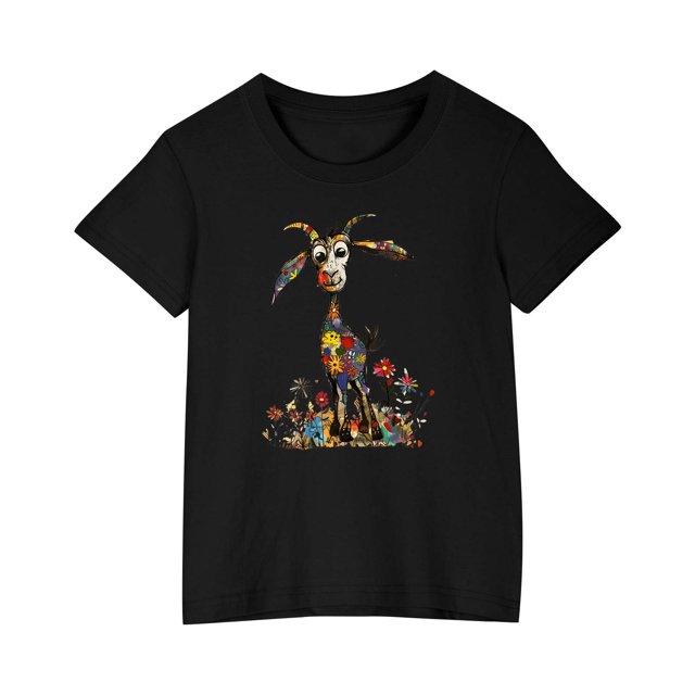 RXIRUCGD 2025 Vêtements d'Été pour Enfants T-shirt Imprimé Mode Mignon Col Rond Manches Courtes