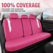 PIC AUTO Car Seat Covers - Sparkly Hot Pink Leather with Bling Glitter, Full Set, Waterproof, Airbag Compatible, Universal Fit