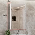 thumbnail image 6 of Lxmons 16''x24'' Aluminum Bathroom Cabinets Wall Mounted With Led Mirror,1 Outlet 2 USB Ports Left Hinged, 6 of 8