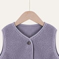 thumbnail image 4 of BLVB Boys Girls Fuzzy Fleece Vest Sherpa Warm Winter Sleeveless Button down Kids Jackets Coats with Pockets(Purple,3-4 Years), 4 of 5