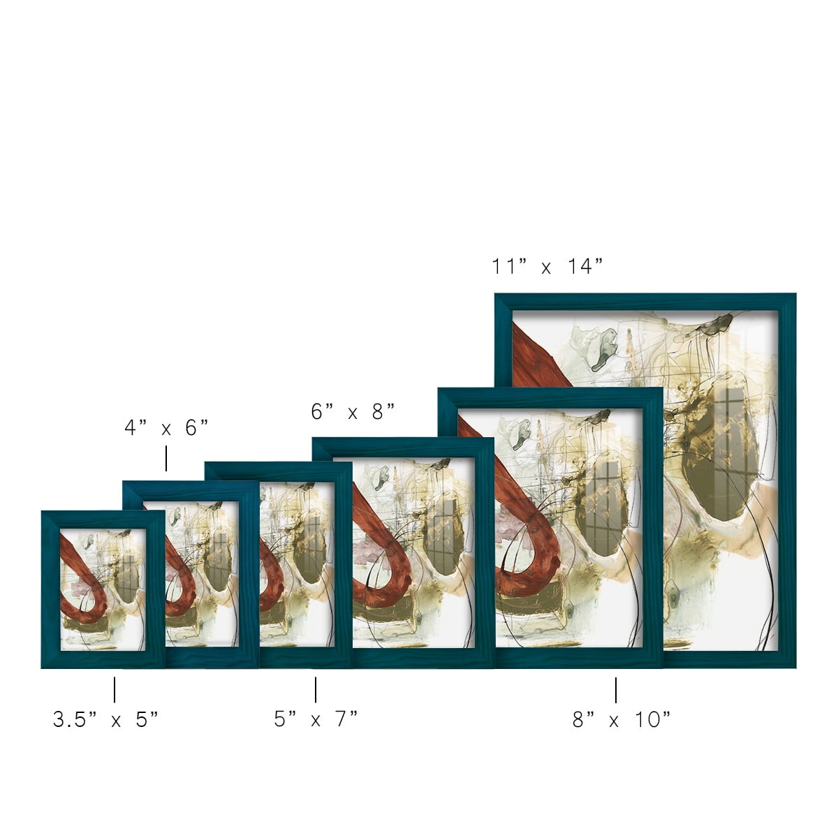 Rusted Loops I - Framed Print w/glass - Ocean Blue
