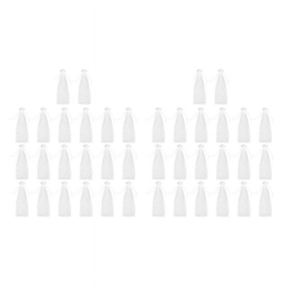 40Pcs Sheer Organza Wine Bags 14X37cm Reusable Simple Bottle Wrap Dresses Festive Packaging Baby Shower Wedding Favors