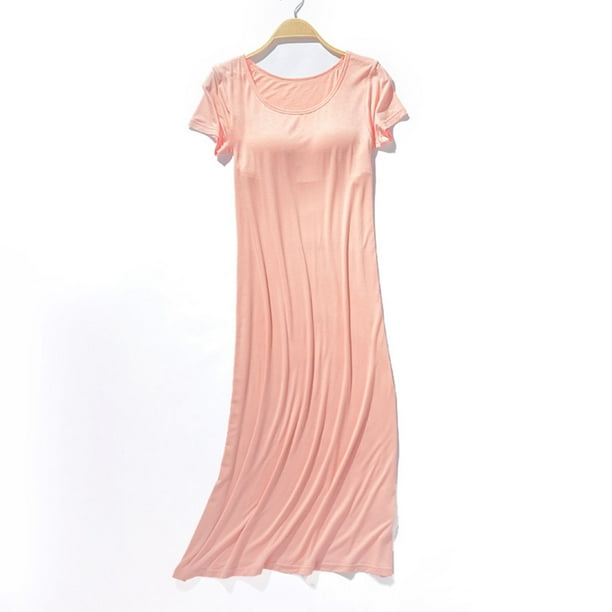 Camisón largo de manga corta para mujer, fino, para el hogar