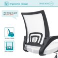thumbnail image 3 of Lacoo Adjustable Mid Back Office Chair Mesh Swivel Desk Chair with Armrests, White, 3 of 7