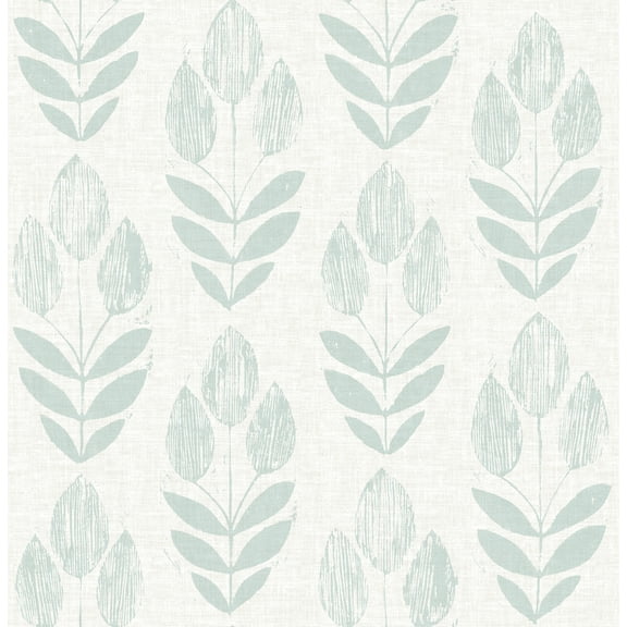 Chesapeake Garland Teal Block Tulip Wallpaper