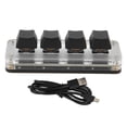 thumbnail image 2 of Mechanical Keyboard, Portable 4 Keys Design One Handed Keyboard Plug And Play Type C Wired  for Music for Office, 2 of 7