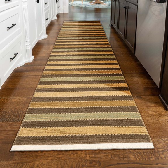 Unique Loom Fars Collection Area Rug - Monterey (2' 7" x 10' Runner Brown/Cream)