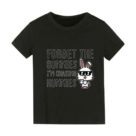 

Top Places Girls Size 16 Clothes Summer Solid Color Rabbit Print I AM CHASINGS HUNNEY Boys And Girls Tops Short Sleeved T Shirts For Boys And Girls