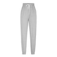 thumbnail image 6 of Lenpel Women's Yoga Sweatpants with Pockets Soft Loose Drawstring Pajamas Pants Active Running Workout Joggers, 6 of 7
