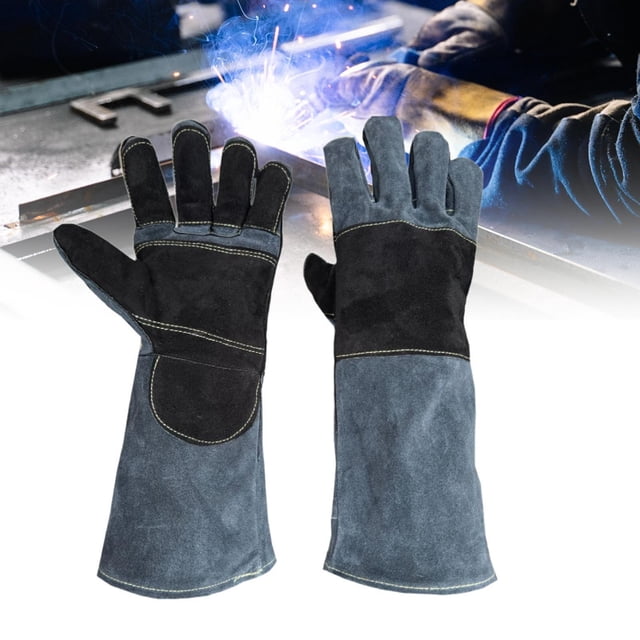 Guantes de soldadura guantes guantes, uso al aire libre, guantes profesionales, de trabajo utilidad manga larga para hombres de construcción marido
