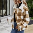 thumbnail image 4 of SWSMCLT Women's Vintage Jacket Soft Outerwear Fashion Coat Winter Fall Spring Stretch Casual Zip Front Pocket Loose Brown Coffee X-Large, 4 of 4