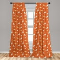 thumbnail image 5 of Ambesonne Vintage Curtains, Birds with Heart Shapes, Pair of 28"x84", Orange Yellow White, 5 of 5