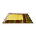 thumbnail image 2 of Ahgly Company Machine Washable Indoor Round Abstract Yellow Contemporary Area Rugs, 5' Round, 2 of 4