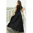 thumbnail image 4 of Womens Long V-Neck Ruffle Sleeveless Bridesmaid Prom Gown Maxi Dress, 4 of 5
