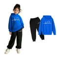 thumbnail image 4 of Kids Kids Toddler Sweatsuit,2 Piece Long Sleeve Blue Tracksuit Pullover Hoodie and Sweatpants Winter Clothes Boy Clothes 4-5 Years Cute&nbsp;Boys Girls&nbsp;Clothing, 4 of 6