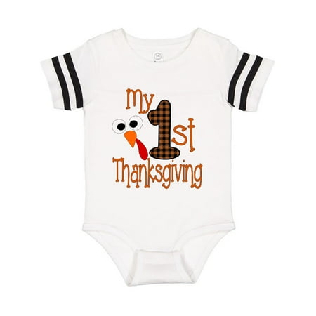 

Inktastic Plaid 1st Thanksgiving Turkey Gift Baby Boy or Baby Girl Bodysuit