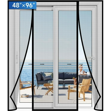 Binsuca Magnetic Screen Door Upgraded PET Mesh, Hands Free, Keeps Bugs Out, Pet & Kid Friendly, Suitable for Sliding Door, Large Patio Door and French Door-48''x96''