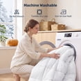 thumbnail image 5 of Unikome Heavyweight Goose Down Feather Fiber Comforter, Natural Fill Warm Quilted Duvet Insert, Baffle Box Design, Soft Quiet Fabric, King 106 x 90 in, White, 5 of 9