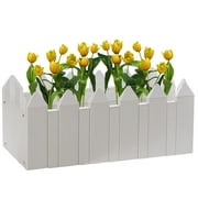Gardenised  10.5 x 25.5 x 10.5 in. Vinyl Planter Box Garden Bed Flower Pot, White