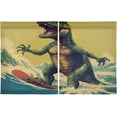 thumbnail image 2 of Coolnuti Dinosaur Surfing Valances for Windows 36 Inch Small Window Blackout Valance Curtains Rod Pocket Window Curtains Treatment for Kitchen Bathroom Cafe, 1 Panel Home Decor, 2 of 7