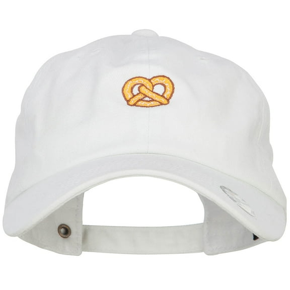 Mini Pretzel Embroidered Unstructured Cap - White OSFM