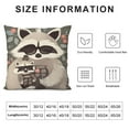 thumbnail image 5 of COMIO  Raccoon Fathers Day Throw Pillow Covers Pillow Cases Square Decorative Pillow Covers Soft Cushion Covers for Couch Sofa Bed Home Farmhouse Living Room Decoration Pillowcases, 5 of 5