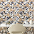 thumbnail image 2 of Ambesonne Floral Peel & Stick Wallpaper for Home, Nostalgic Roses Teal Leaves, 13"x72", White Sand Brown and Dimgray, 2 of 5