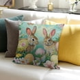 thumbnail image 3 of BANET Eggs Spring Square Throw Pillow Covers , Floral Decorative Couch Pillowcase with Hidden Zipper, Print Throws Cushion Cover for Bed Sofa 18x18in, 3 of 5