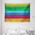 thumbnail image 1 of Rainbow Decor Tapestry, Abstract Art Style Colorful Wooden Wall Country Style Wall Illustration Print, Wall Hanging for Bedroom Living Room Dorm Decor, 80W X 60L Inches, Multicolor, by Ambesonne, 1 of 2