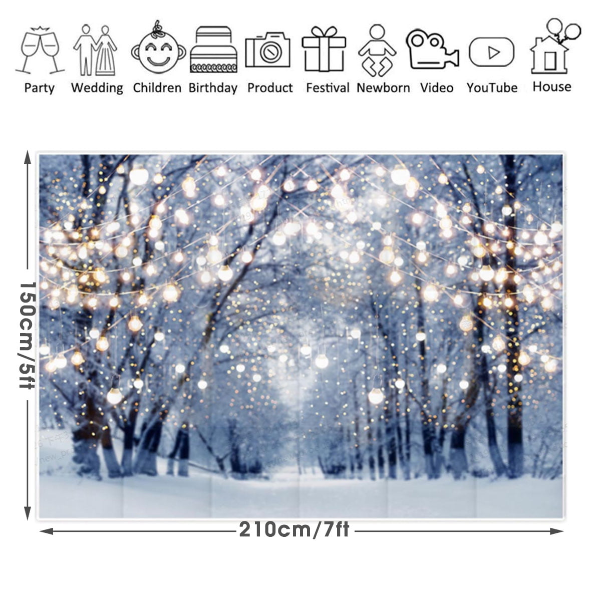Snowflakes on Wooden Board Wedding Baby Photography Background Custom Photography Studio Photography Background