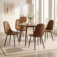 thumbnail image 1 of Homy Casa Dining Chairs Set of 4, Brown Faux Suede Armless Side Chairs for Kitchen, 1 of 12